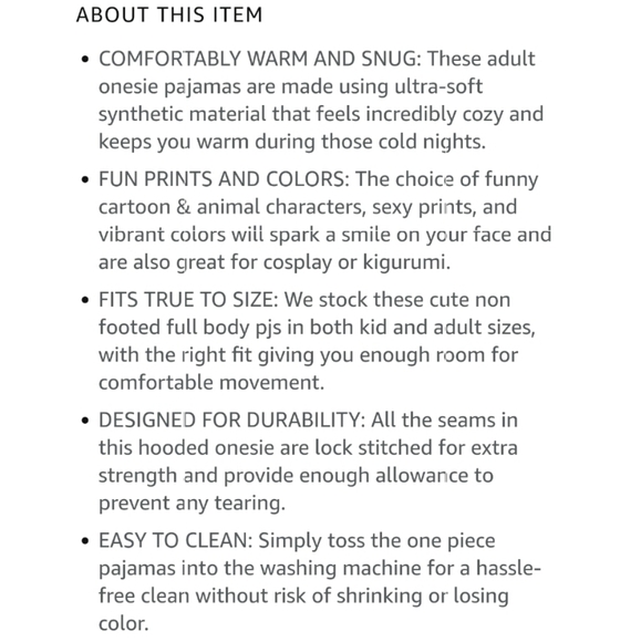 Adult Onesie PJ's - Picture 8 of 9